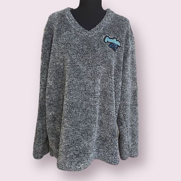 Carolina Panthers Charcoal Trifecta Fleece Pullover Sweatshirt Women's Size L - Picture 2 of 5